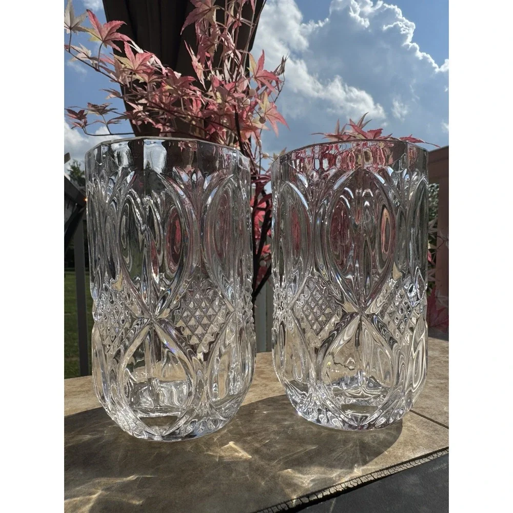 Set 4 Beautiful VTG Kristal Zajecar Medallion Highball Tumbler Crystal Glasses - Picture 6 of 9